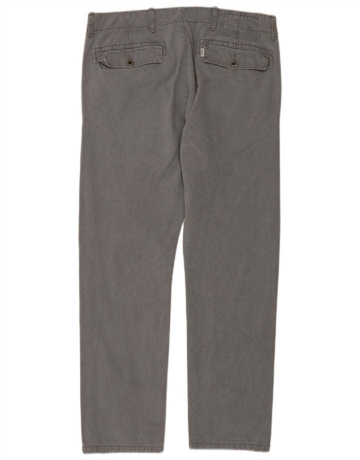 LEVI'S Mens Straight Chino Trousers W33 L30 Grey Cotton