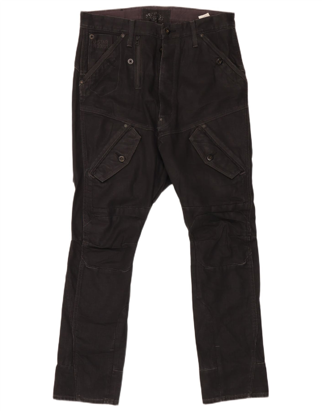 G-Star Mens Slim Cargo Trousers W33 L32 Black Cotton