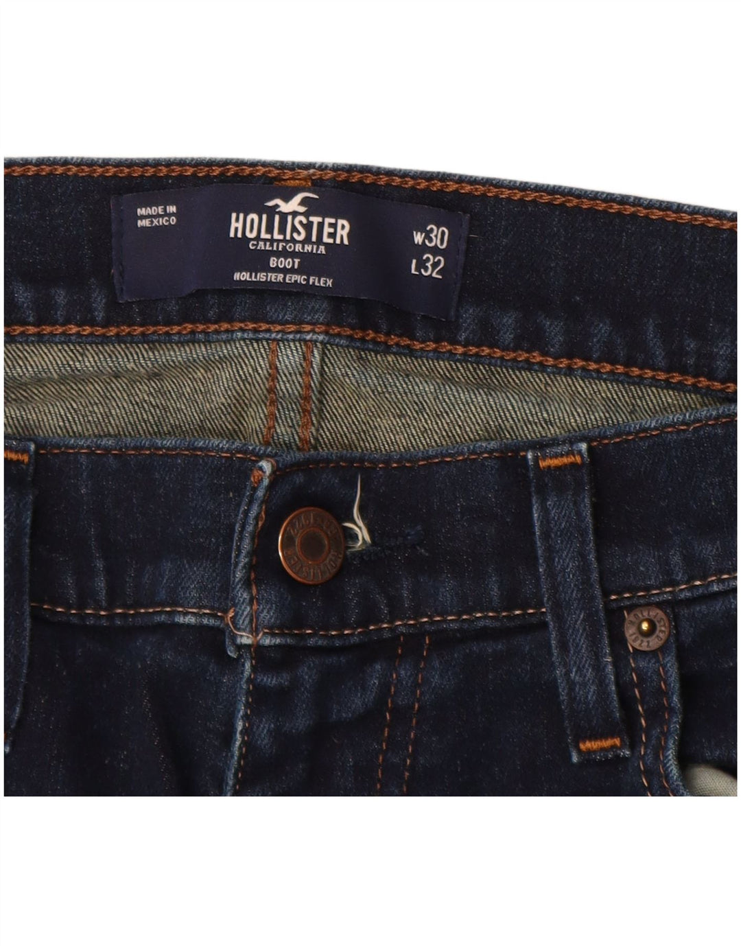 HOLLISTER Womens Bootcut Jeans W30 L32  Navy Blue Cotton