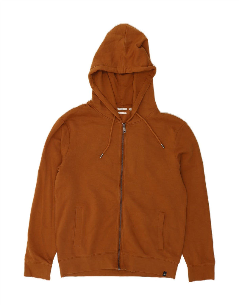 JULES Mens Regular Fit Zip Hoodie Sweater Medium Brown Cotton Vintage Jules and Second-Hand Jules from Messina Hembry 