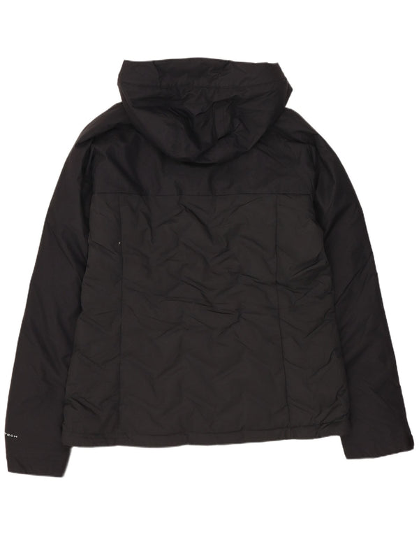 Columbia Womens Omni-Tech Hooded Padded Jacket UK 14 Large Black Nylon