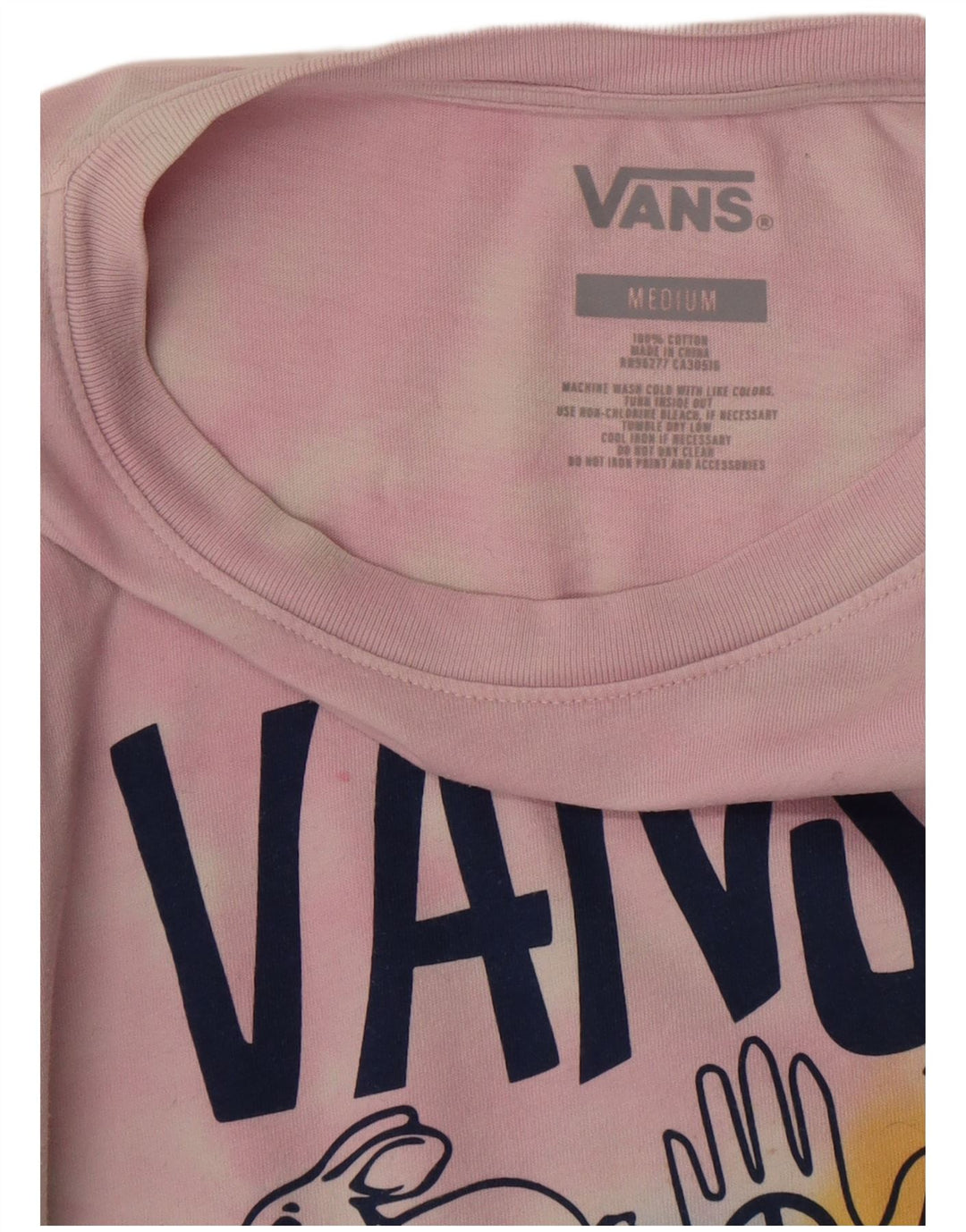 Vans Womens Graphic Top Long Sleeve UK 14 Medium Multicoloured Tie Dye