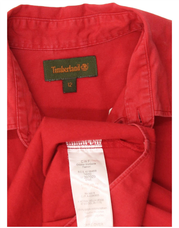 Timberland Boys Shirt 11-12 Years Red Cotton