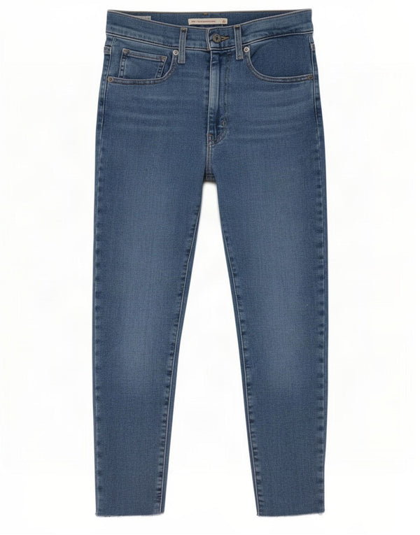 Levi's Womens Mile High Crop Super Skinny Jeans W27 L23 Blue Cotton