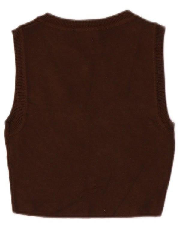 Zara Womens Vest Tank Top UK 8 Small Brown Viscose