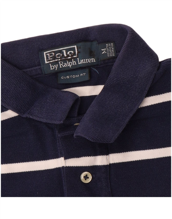 Polo Ralph Lauren Mens Custom Fit Polo Shirt Medium Navy Blue Striped