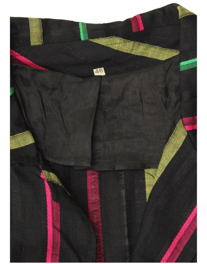 Vintage Womens 3 Button Blazer Jacket IT 46 Large Black Striped