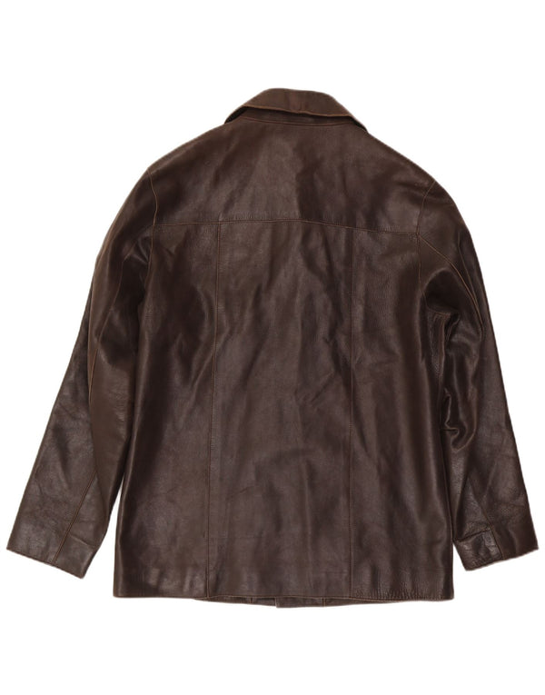 Helium Mens Leather Jacket UK 38 Medium Brown