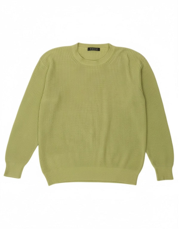 Andrea Fenzi Mens Crew Neck Jumper Sweater Medium Green