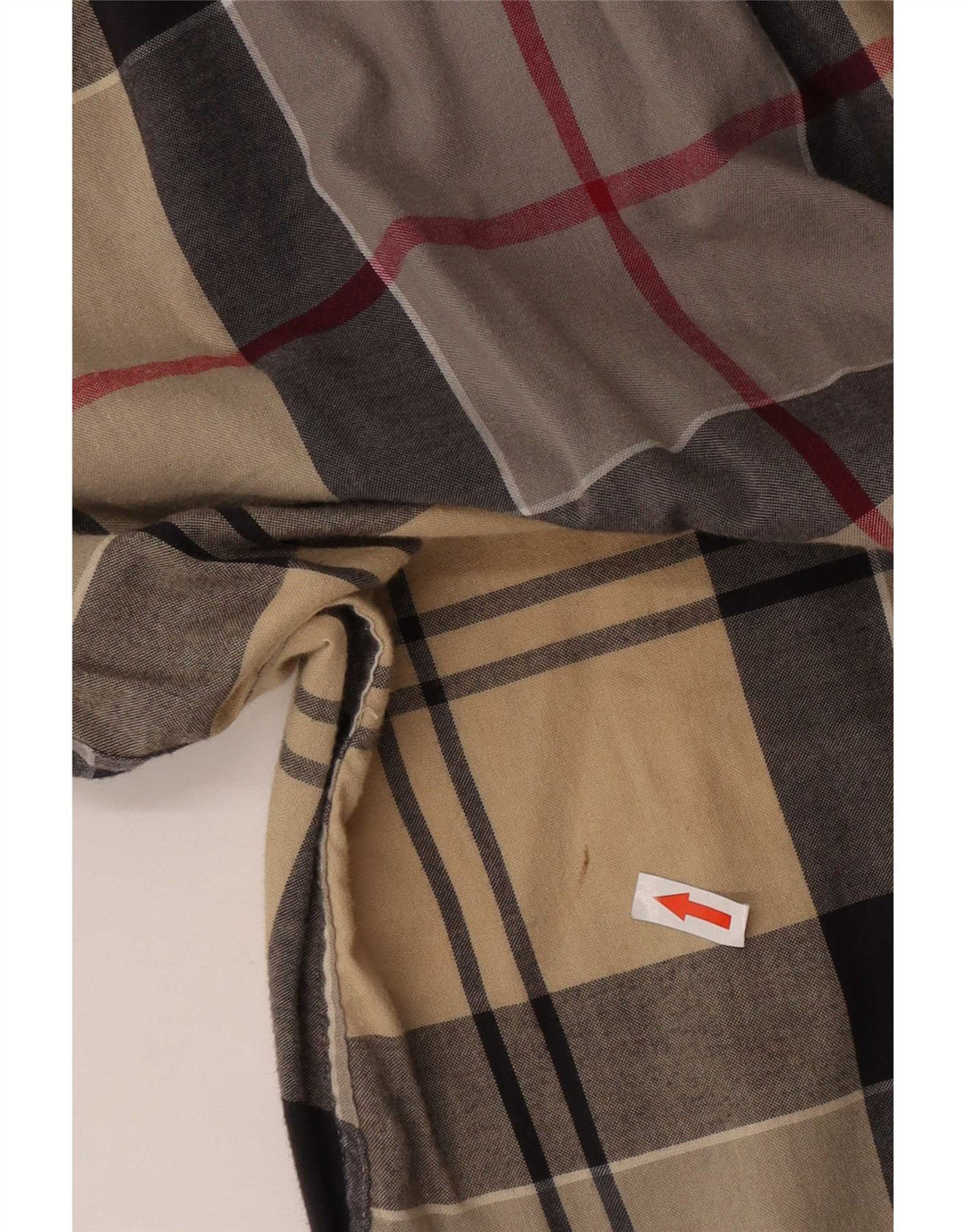 Barbour Mens Tailored Fit Shirt Large Beige Check Cotton