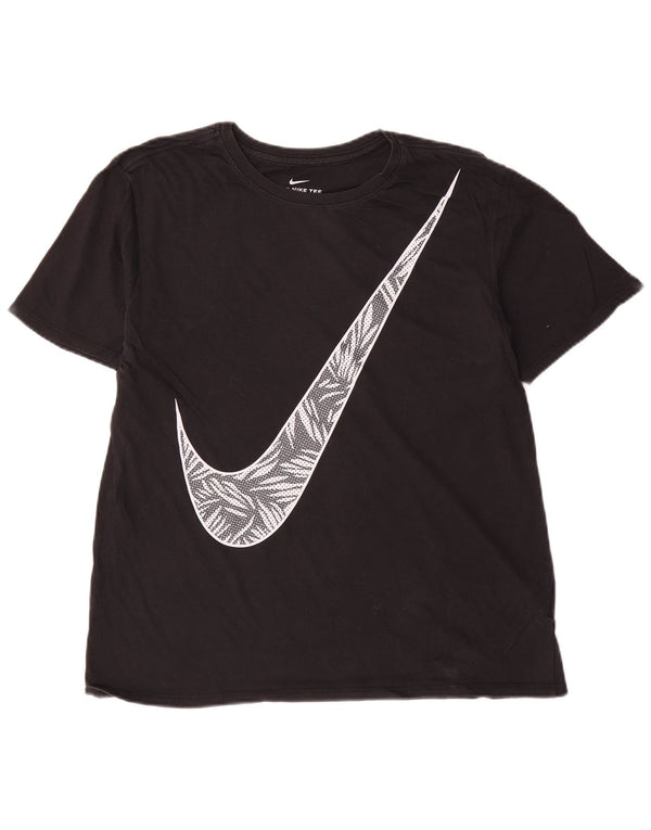 Nike Mens Athletic Cut Graphic T-Shirt Top Medium Black Cotton