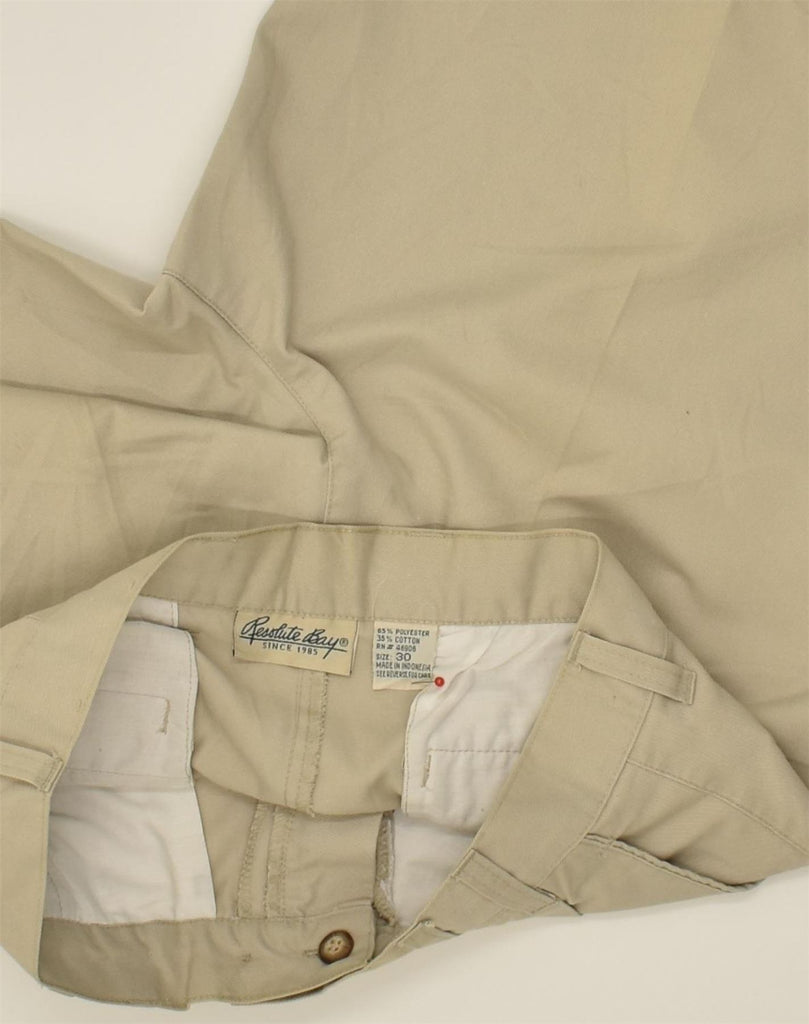 VINTAGE Womens Chino Shorts W30 Medium  Beige Polyester | Vintage Vintage | Thrift | Second-Hand Vintage | Used Clothing | Messina Hembry 