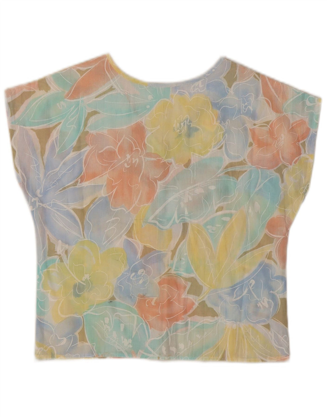 Impromptu Womens Crop Blouse Top UK 10 Small Multicoloured Floral Polyester