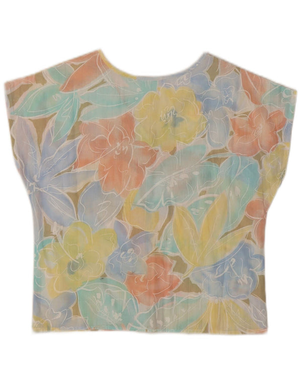 Impromptu Womens Crop Blouse Top UK 10 Small Multicoloured Floral Polyester