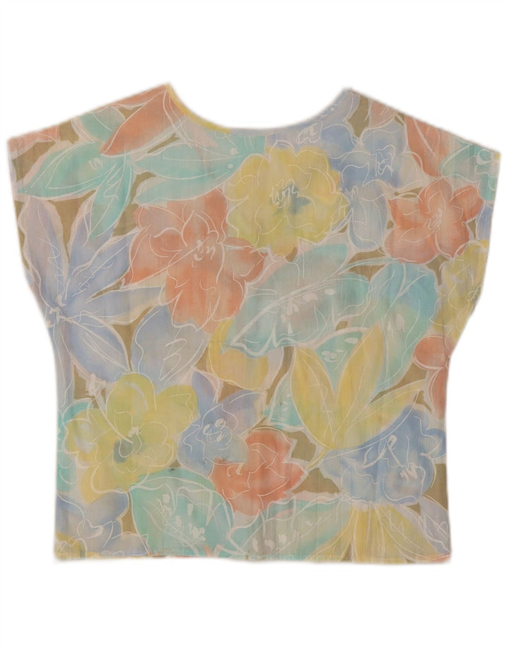 Impromptu Womens Crop Blouse Top UK 10 Small Multicoloured Floral Polyester