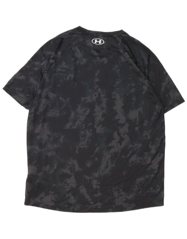 Under Armour Mens Heat Gear Graphic T-Shirt Top XL Black Tie Dye Polyester