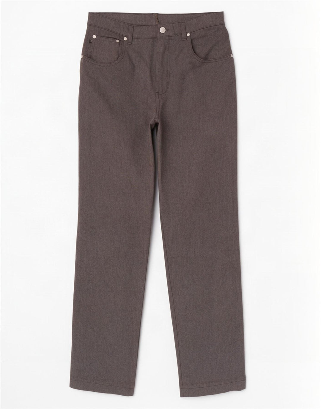 Trussardi Mens Straight Casual Trousers W35 L32 Grey Polyester