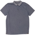 EDDIE BAUER Mens Polo Shirt Large Blue Striped Cotton Vintage Eddie Bauer and Second-Hand Eddie Bauer from Messina Hembry 