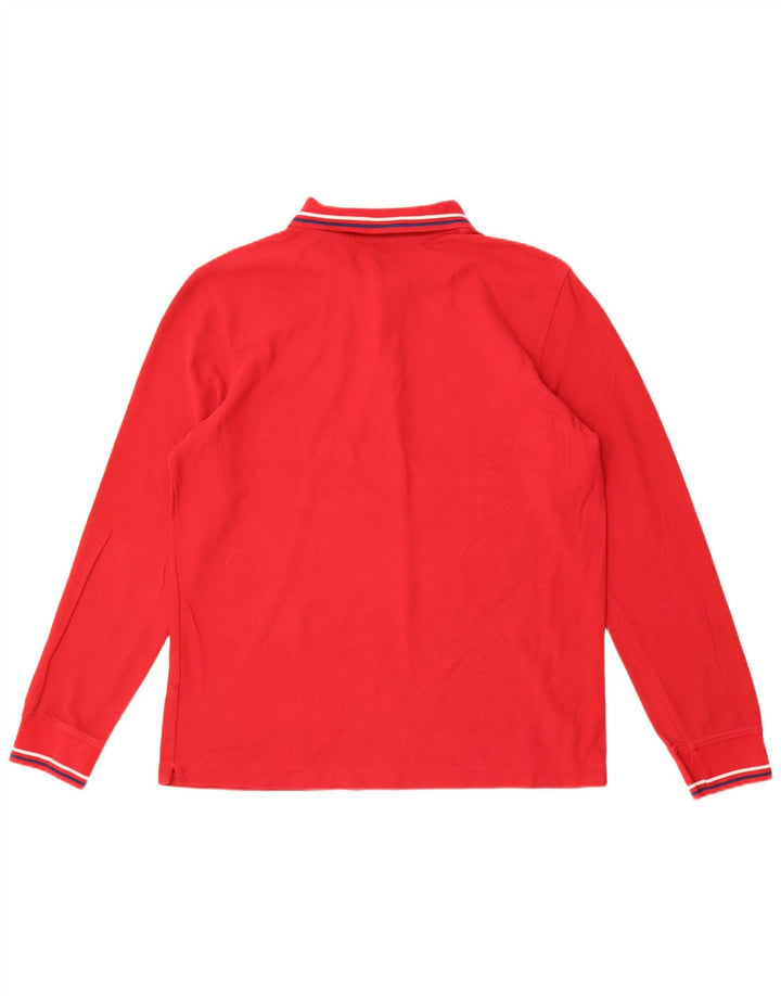 Lotto Mens Long Sleeve Polo Shirt Large Red Cotton