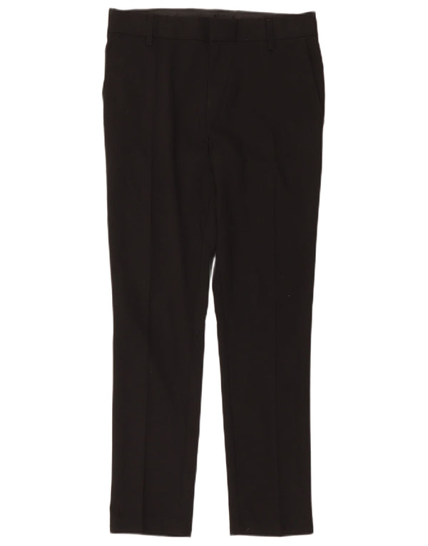 Marks & Spencer Boys Slim Suit Trousers 12-13 Years W32 L27 Black Polyester