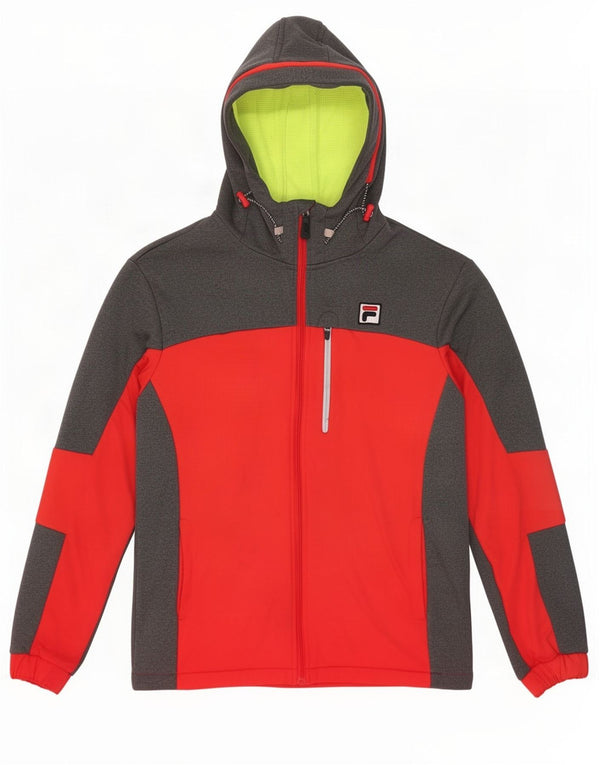 Fila Girls Hooded Windbreaker Jacket 11-12 Years Grey Colourblock Sports