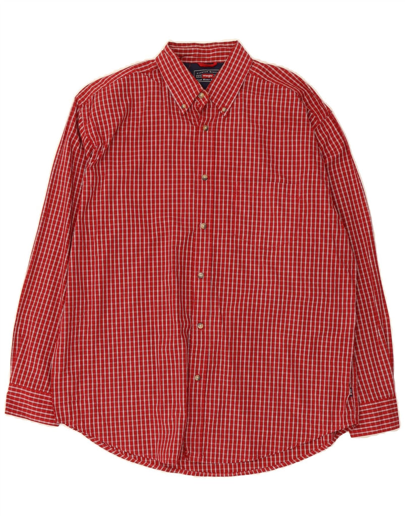 WRANGLER Mens Shirt Large Red Check Cotton Vintage Wrangler and Second-Hand Wrangler from Messina Hembry 