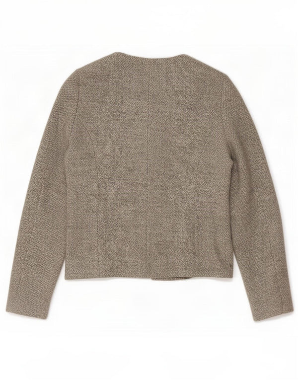 Benetton Womens Blazer Jacket UK 10 Small Grey Cotton