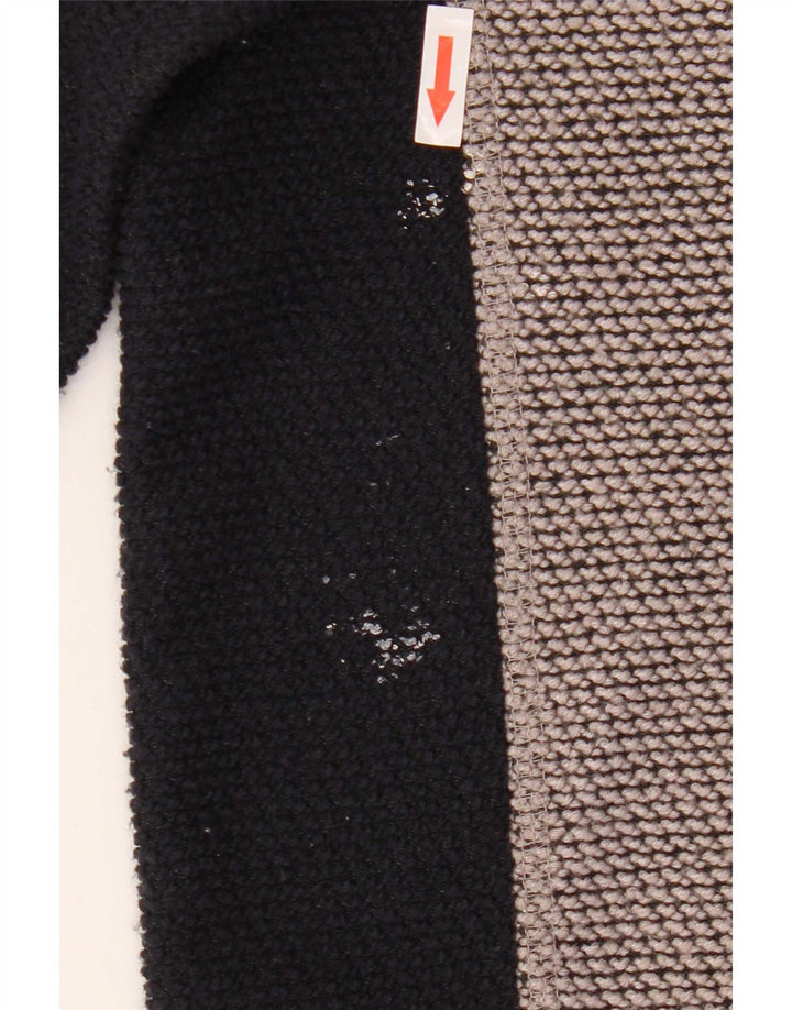 Weird Fish Mens Graphic Zip Neck Sweatshirt Jumper Medium Grey Colourblock