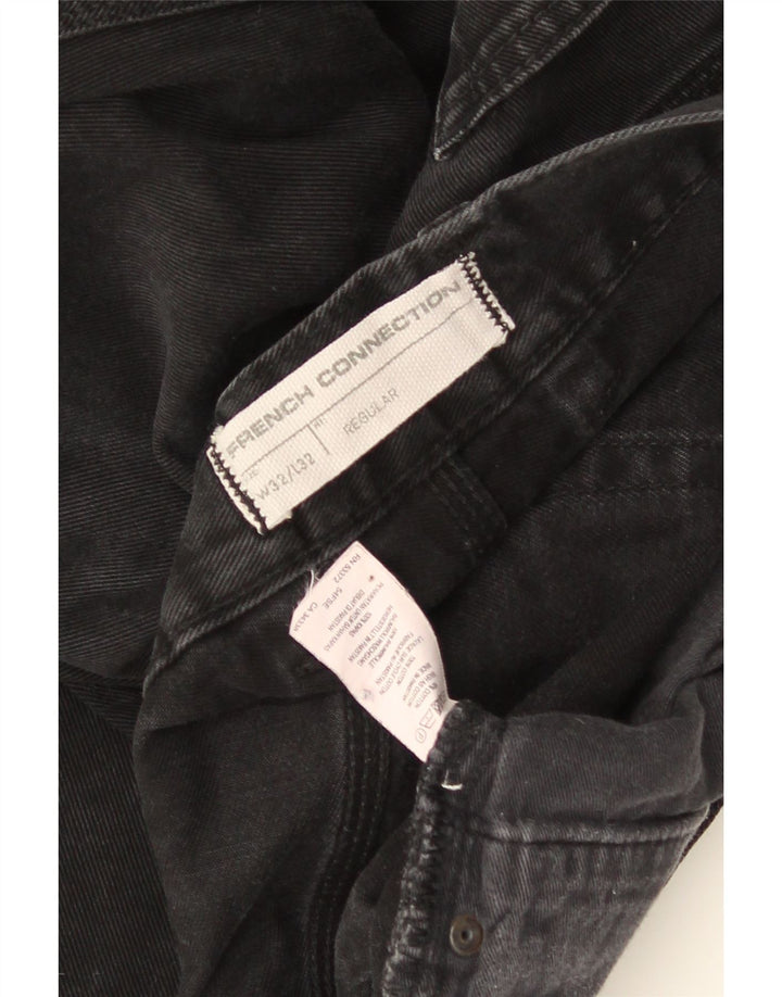 French Connection Mens Regular Fit Straight Jeans W32 L32 Black Cotton