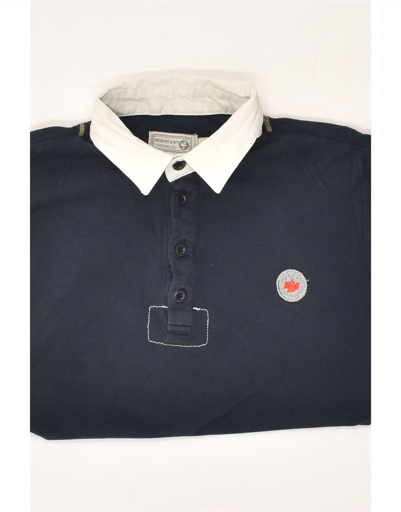 MURPHY & NYE Boys Rugby Polo Shirt 10-11 Years Navy Blue Cotton | Vintage Murphy & Nye | Thrift | Second-Hand Murphy & Nye | Used Clothing | Messina Hembry 