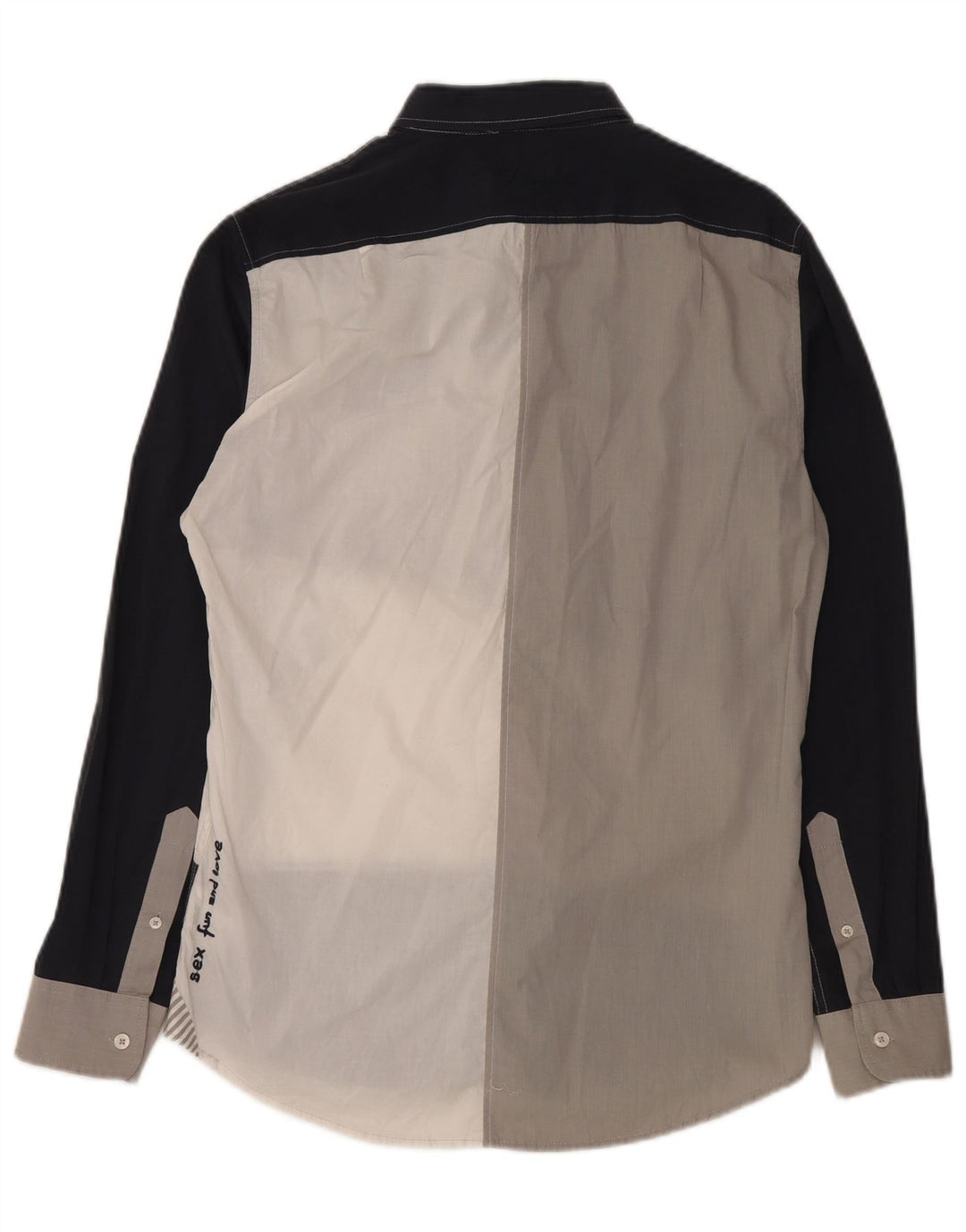 Desigual Mens Graphic Shirt Large Multicoloured Colourblock Cotton