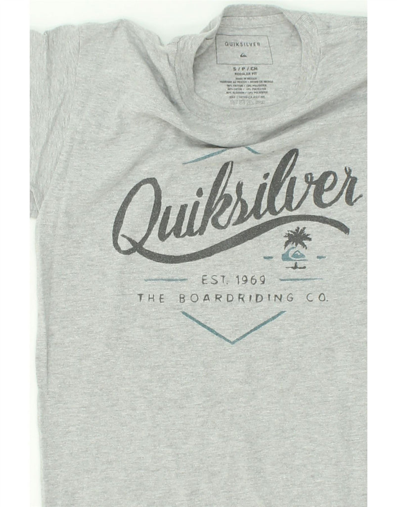 QUIKSILVER Mens Regular Fit Graphic T-Shirt Top Small Grey Cotton | Vintage Quiksilver | Thrift | Second-Hand Quiksilver | Used Clothing | Messina Hembry 