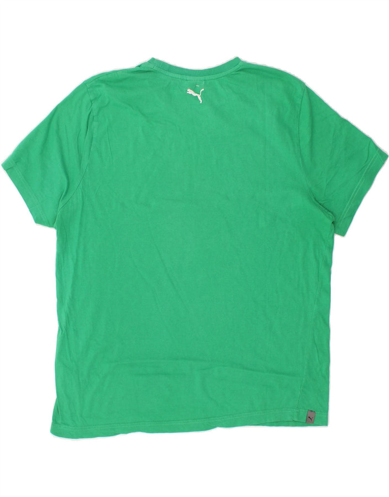 PUMA Mens Graphic T-Shirt Top 2XL Green Cotton Vintage Puma and Second-Hand Puma from Messina Hembry 