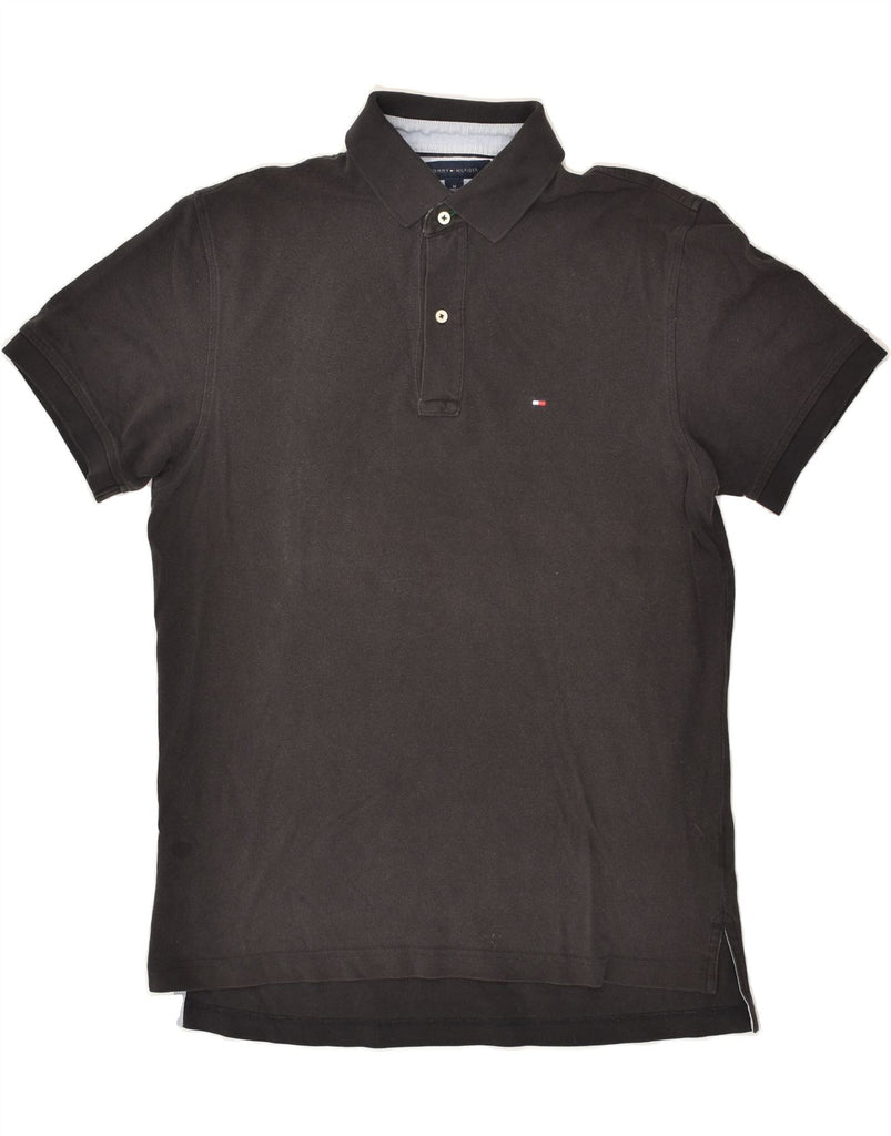 TOMMY HILFIGER Mens Polo Shirt Medium Black Cotton | Vintage Tommy Hilfiger | Thrift | Second-Hand Tommy Hilfiger | Used Clothing | Messina Hembry 