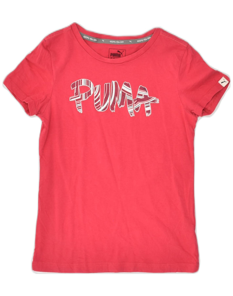 PUMA Girls Graphic T-Shirt Top 11-12 Years Large Pink Cotton | Vintage Puma | Thrift | Second-Hand Puma | Used Clothing | Messina Hembry 