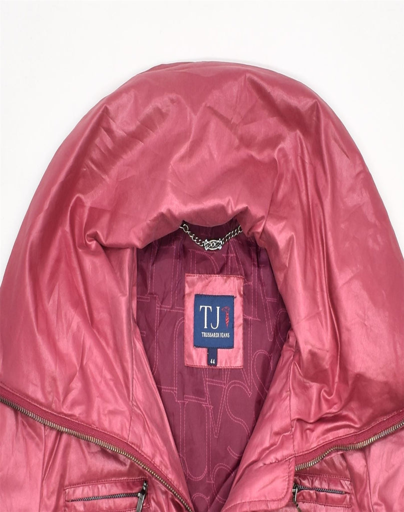 TRUSSARDI Womens Padded Jacket IT 44 Medium Pink Polyester | Vintage | Thrift | Second-Hand | Used Clothing | Messina Hembry 