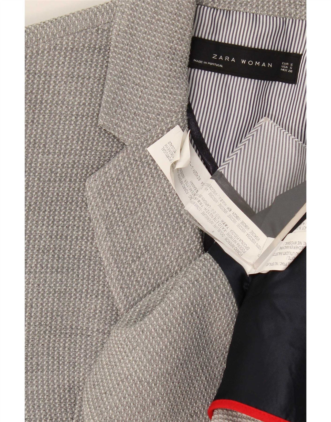 Zara Womens 2 Button Blazer Jacket UK 10 Small Grey Viscose