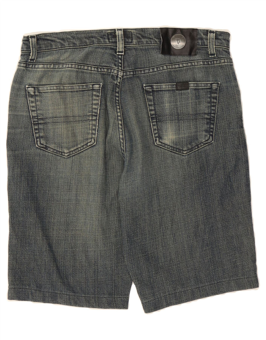 TRUSSARDI Mens Distressed Denim Shorts W33 Medium Blue Cotton Vintage Trussardi and Second-Hand Trussardi from Messina Hembry 