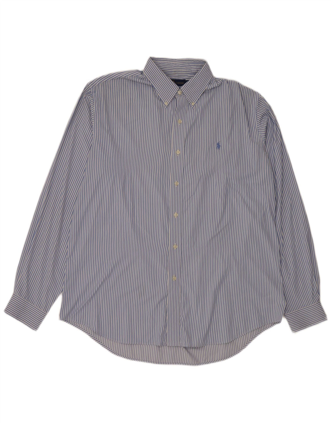 Ralph Lauren Mens Shirt Large Blue Striped Nylon