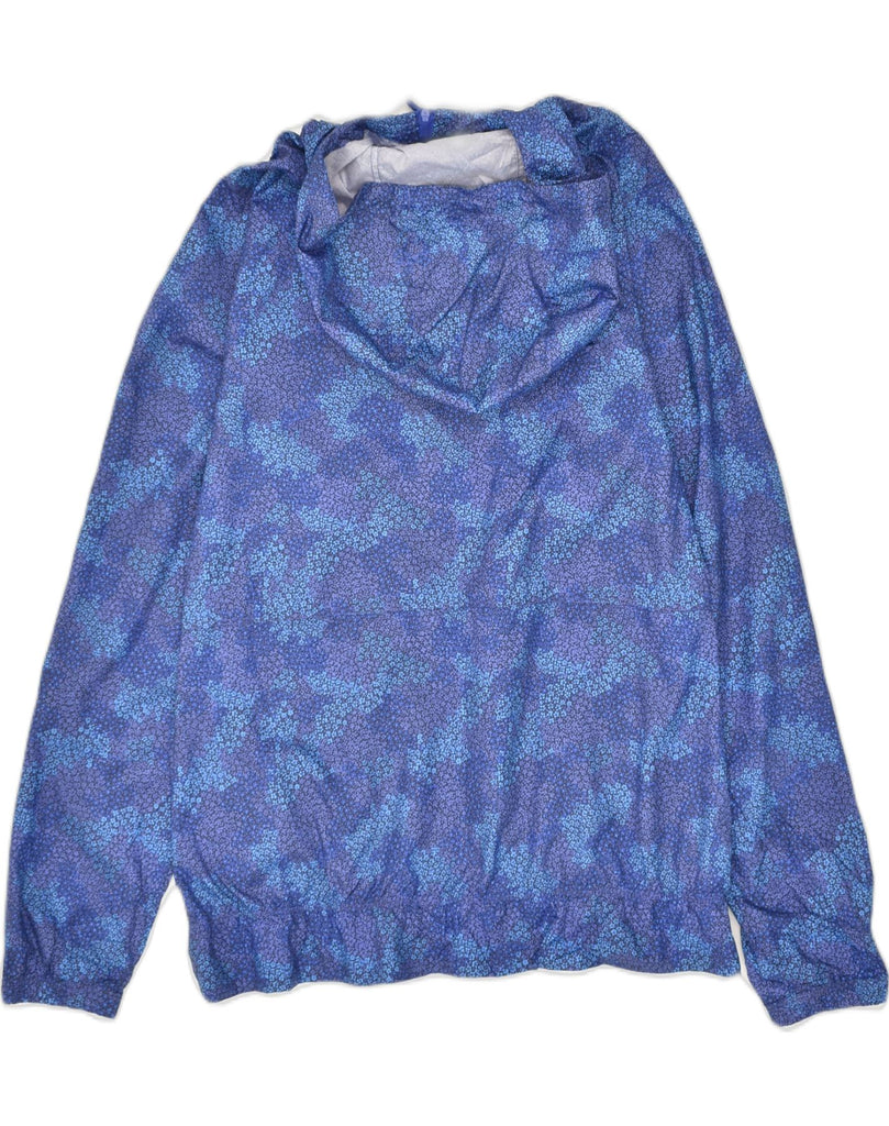 COLUMBIA Womens Hooded Rain Jacket UK 10 Small Blue Floral Polyester | Vintage Columbia | Thrift | Second-Hand Columbia | Used Clothing | Messina Hembry 