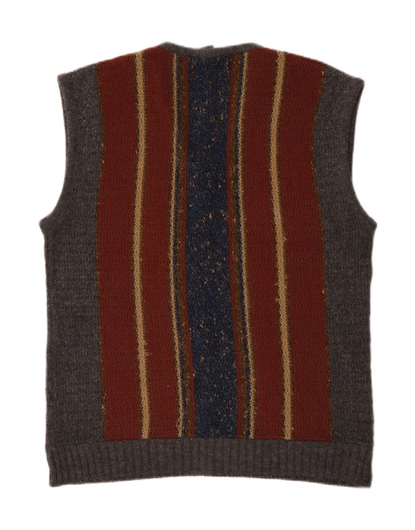 Vintage Mens Vest Tank Top IT 54 XL Multicoloured Striped