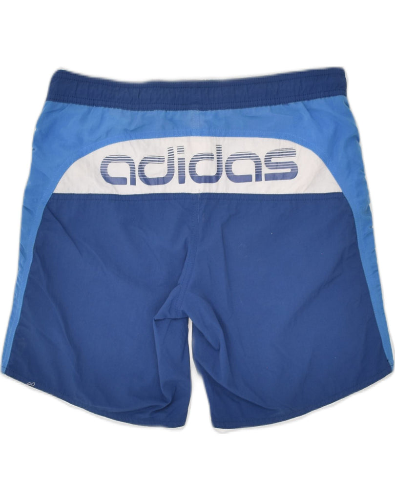 ADIDAS Mens Graphic Sport Shorts XS Blue Colourblock Polyester | Vintage Adidas | Thrift | Second-Hand Adidas | Used Clothing | Messina Hembry 