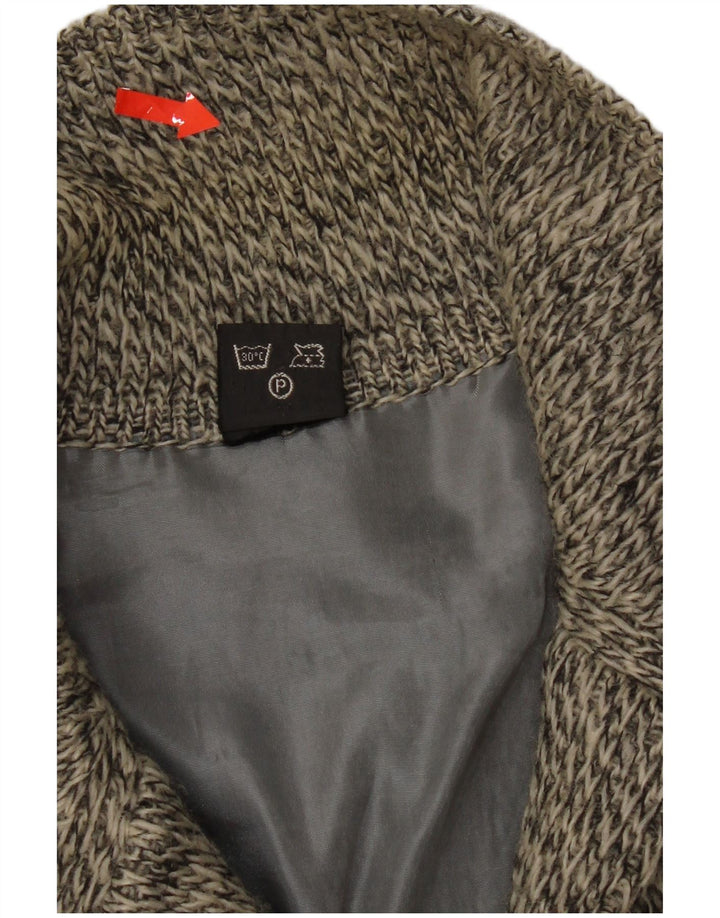 Vintage Mens Cardigan Sweater Medium Grey Flecked