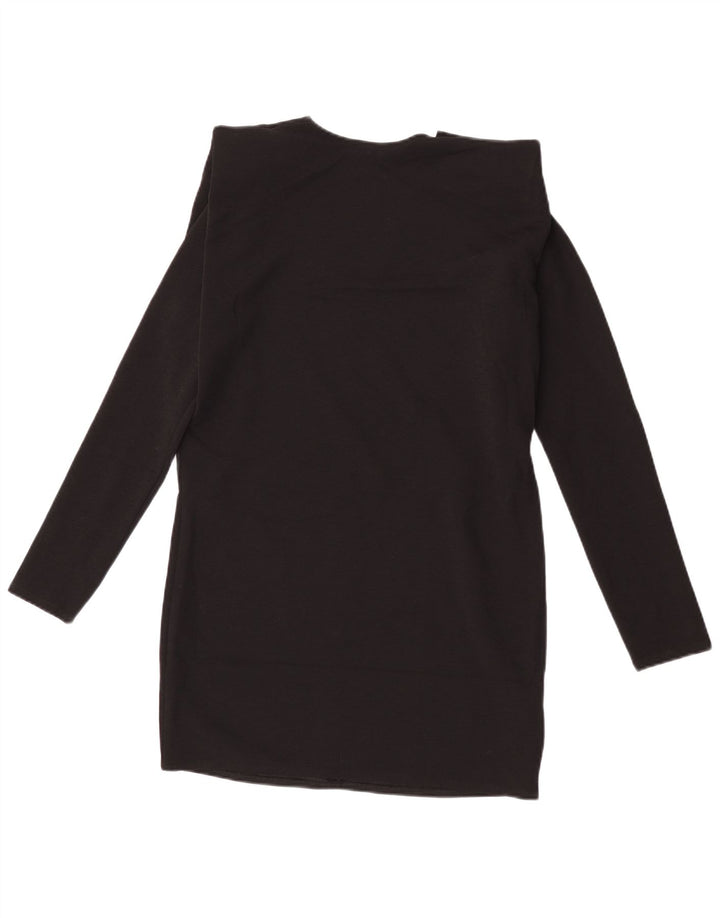 Zara Womens Long Sleeve Shift Dress UK 14 Medium Black