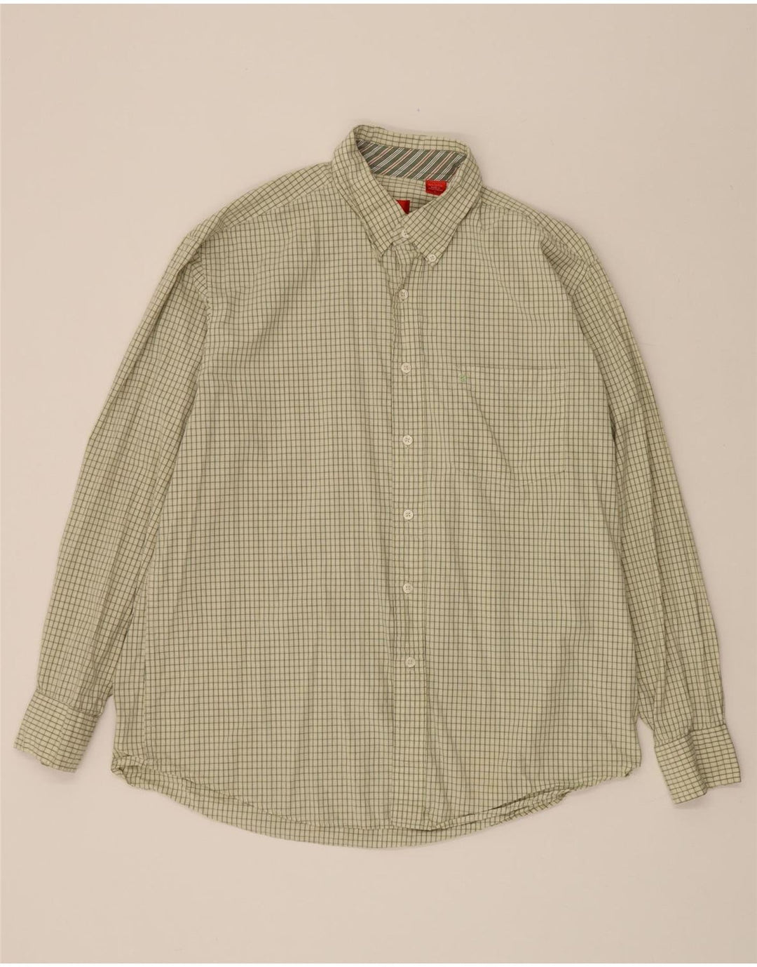 IZOD Mens Shirt Large Green Check Cotton Vintage Izod and Second-Hand Izod from Messina Hembry 