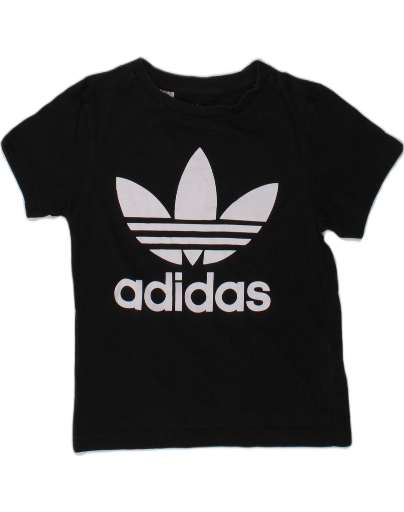 ADIDAS Boys Graphic T-Shirt Top 7-8 Years Black Cotton | Vintage Adidas | Thrift | Second-Hand Adidas | Used Clothing | Messina Hembry 