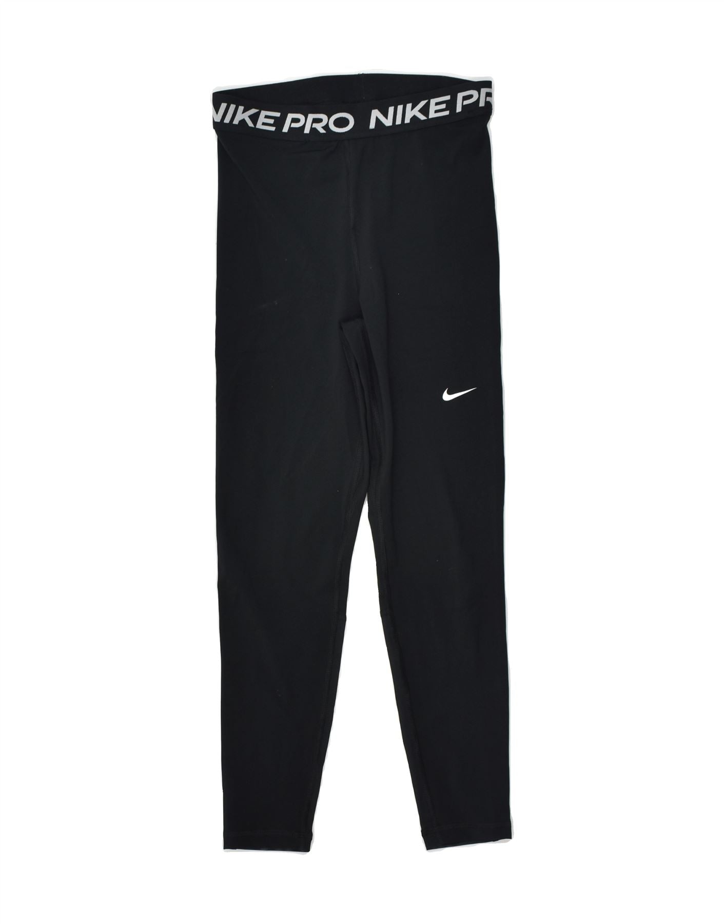 NIKE Womens Leggings UK 10 Small Black Polyester