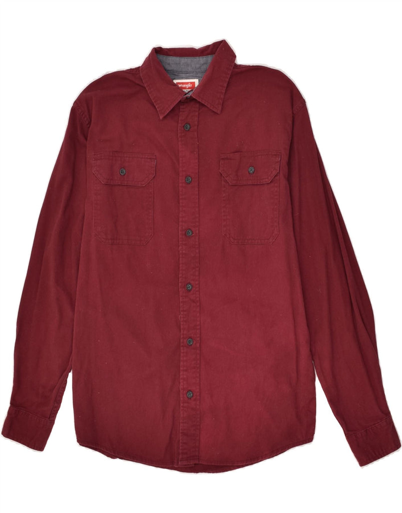 WRANGLER Mens Flex for Comfort Shirt Small Burgundy Cotton | Vintage Wrangler | Thrift | Second-Hand Wrangler | Used Clothing | Messina Hembry 