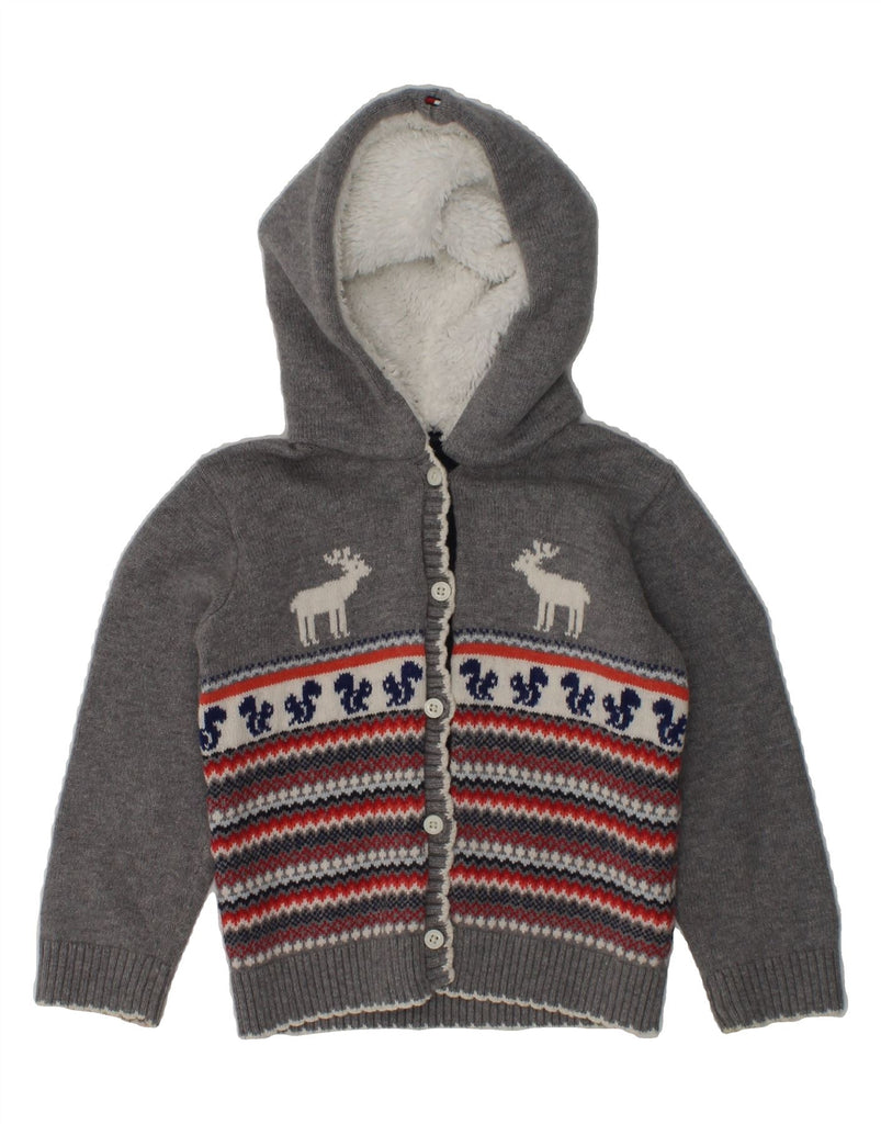 TOMMY HILFIGER Baby Girls Hooded Cardigan Sweater 12-18 Months Grey | Vintage Tommy Hilfiger | Thrift | Second-Hand Tommy Hilfiger | Used Clothing | Messina Hembry 