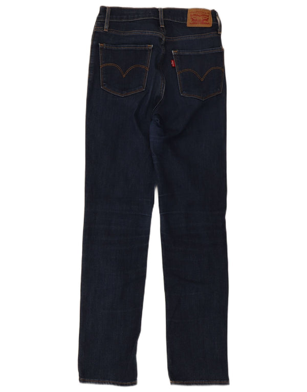 Levi's Womens 724 High Rise Straight Jeans W24 L28 Navy Blue Cotton